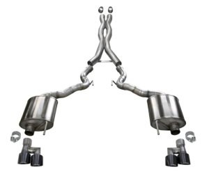 Ford Mustang Performance Exhaust - Rear - CORSA Performance - Cat-Back Sport Dual Rear Exit - Black - `18-`23